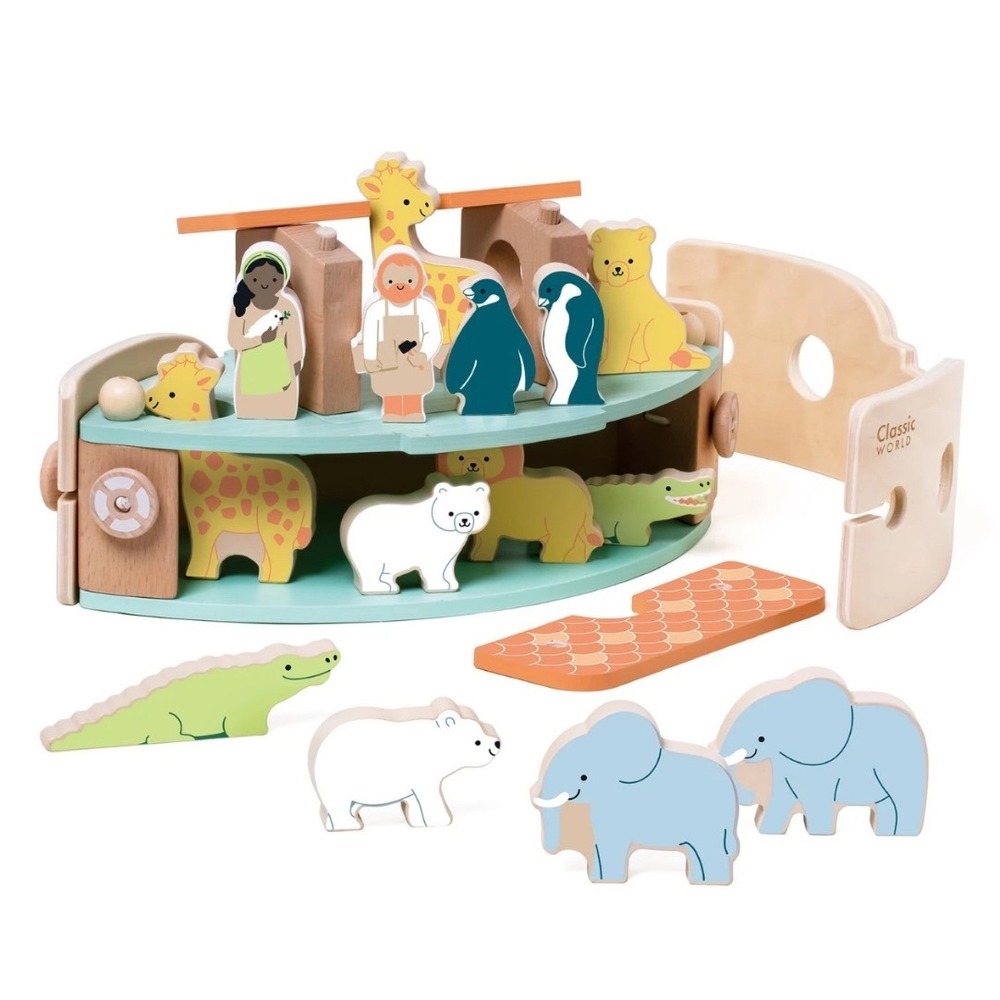 NWT Classical World Toys Making‎ Noahs Ark Wooden Playset 18 Months + Montessori